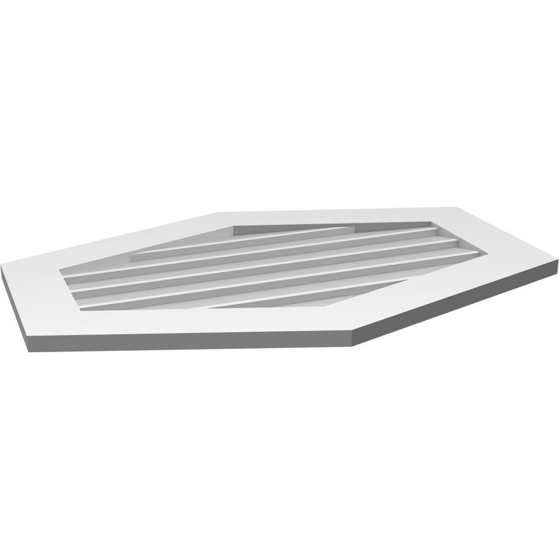 Ventilé vertical à pignon vertical 4/12 po, H 24 po x l 34 po x P 1 po