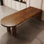 Nut-Brown Free form Solid Wood Dining Table-1251206682