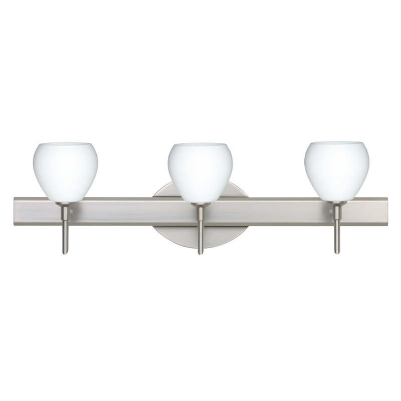 Éclairage pour meuble-lavabo 3 lumières Seguis, Nickel satiné, Opale matte, Incandescent