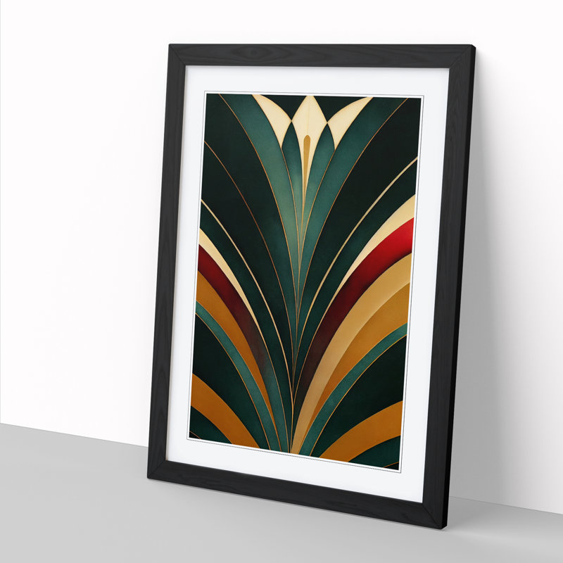 FRM-V0523-119X Deco Vol.1 - Single Picture Frame Print, Walnut Framed, 64cm H x 46cm W x 2cm D