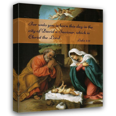 ArtsyQuotes Gallery Canvas Art: Bible Verse Quote Luke 2:11, Lorenzo Lotto, Nativity of Christ