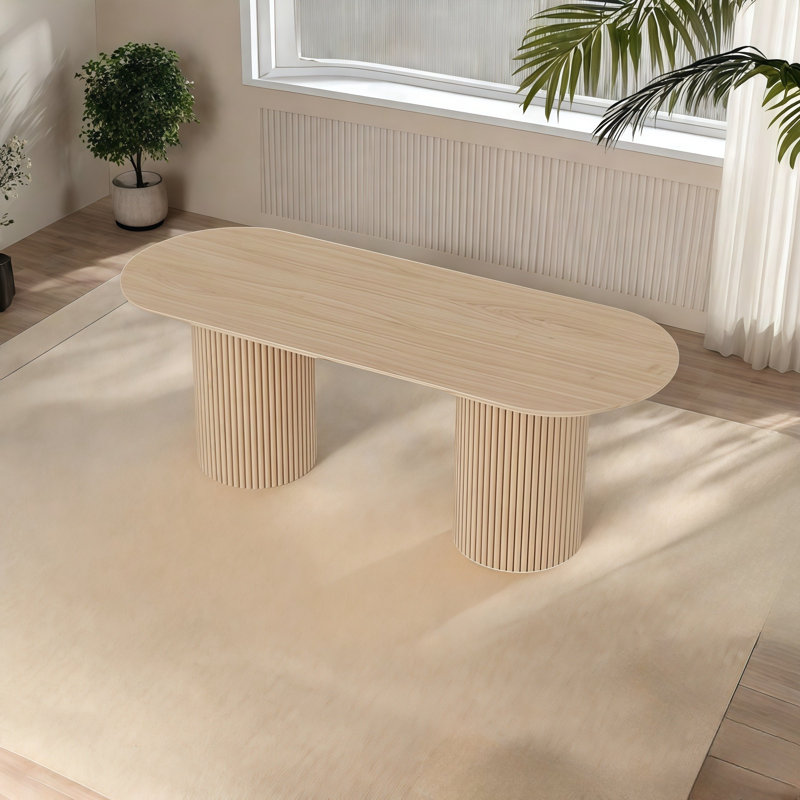 Oval Solid Wood Dining Table, 29.50"H x 63"L x 31.50"W