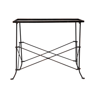 Rectangular Tall Metal End Table with Claw Feet