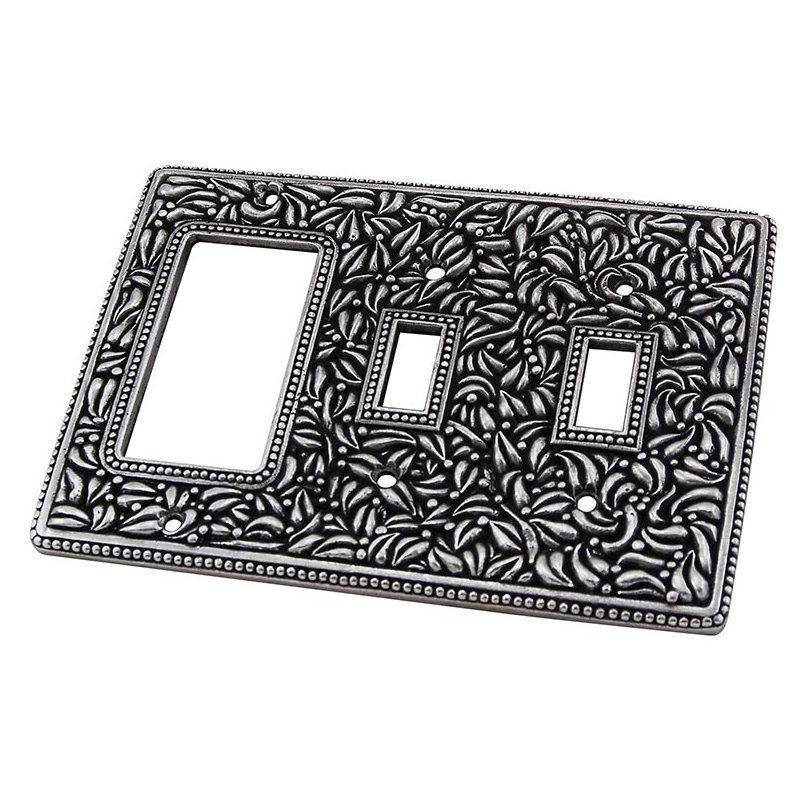 San Michele 3-Gang Toggle Light Switch/Rocker Combination Wall Plate, Vintage Pewter
