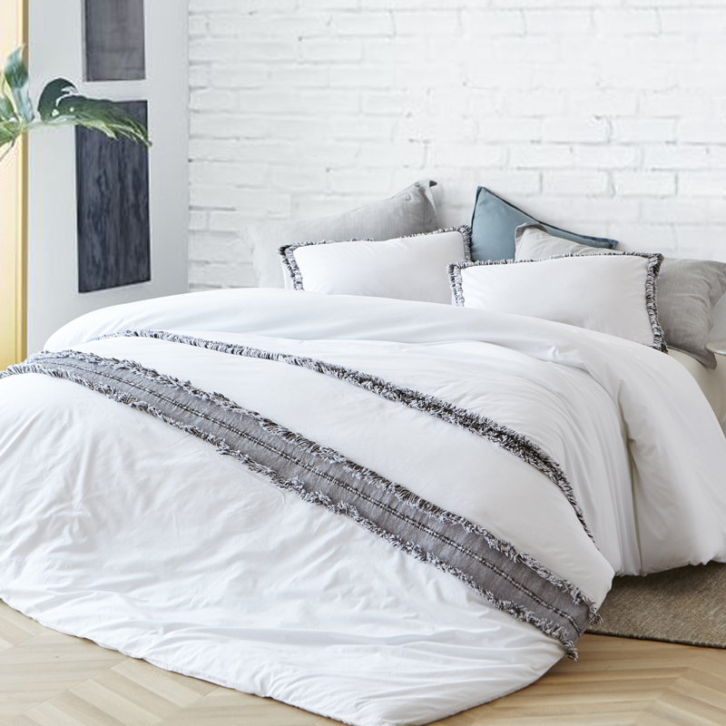 Housse de couette en coton percale délavé 200TC Portugal Boa Noite, Housse de couette simple TG