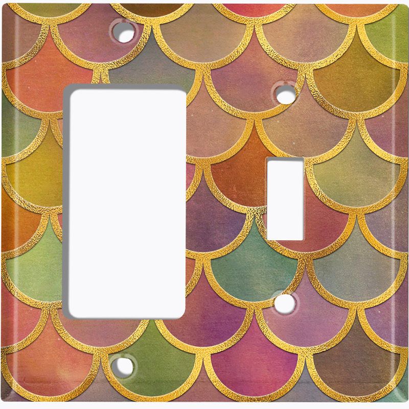 Plaque murale 2 bandes Mermaid, Rose/vert