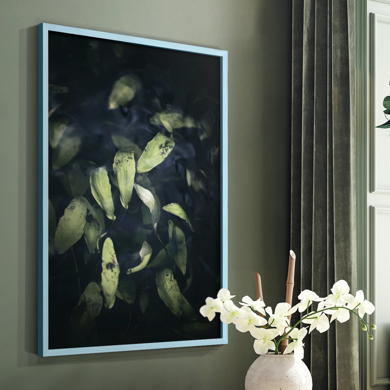 «Dramatic Foliage II», reproduction encadrée - bois massif, Bleu, H 10 po x l 8 po