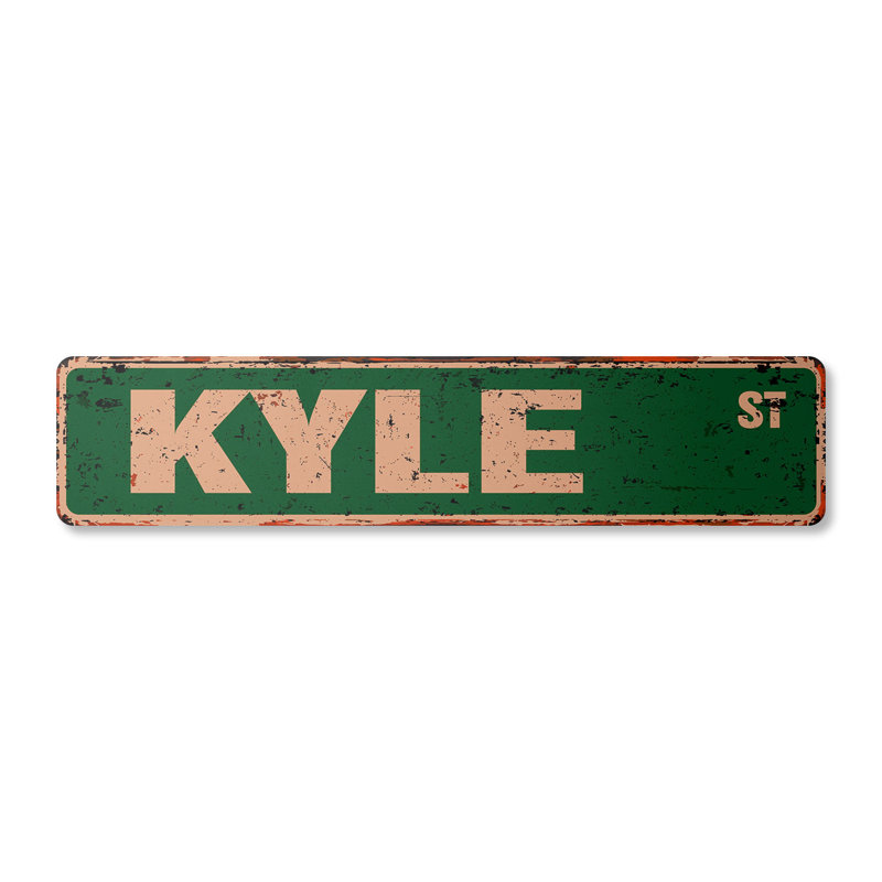 Plaque de rue Kyle en aluminium 4 po x 18 po
