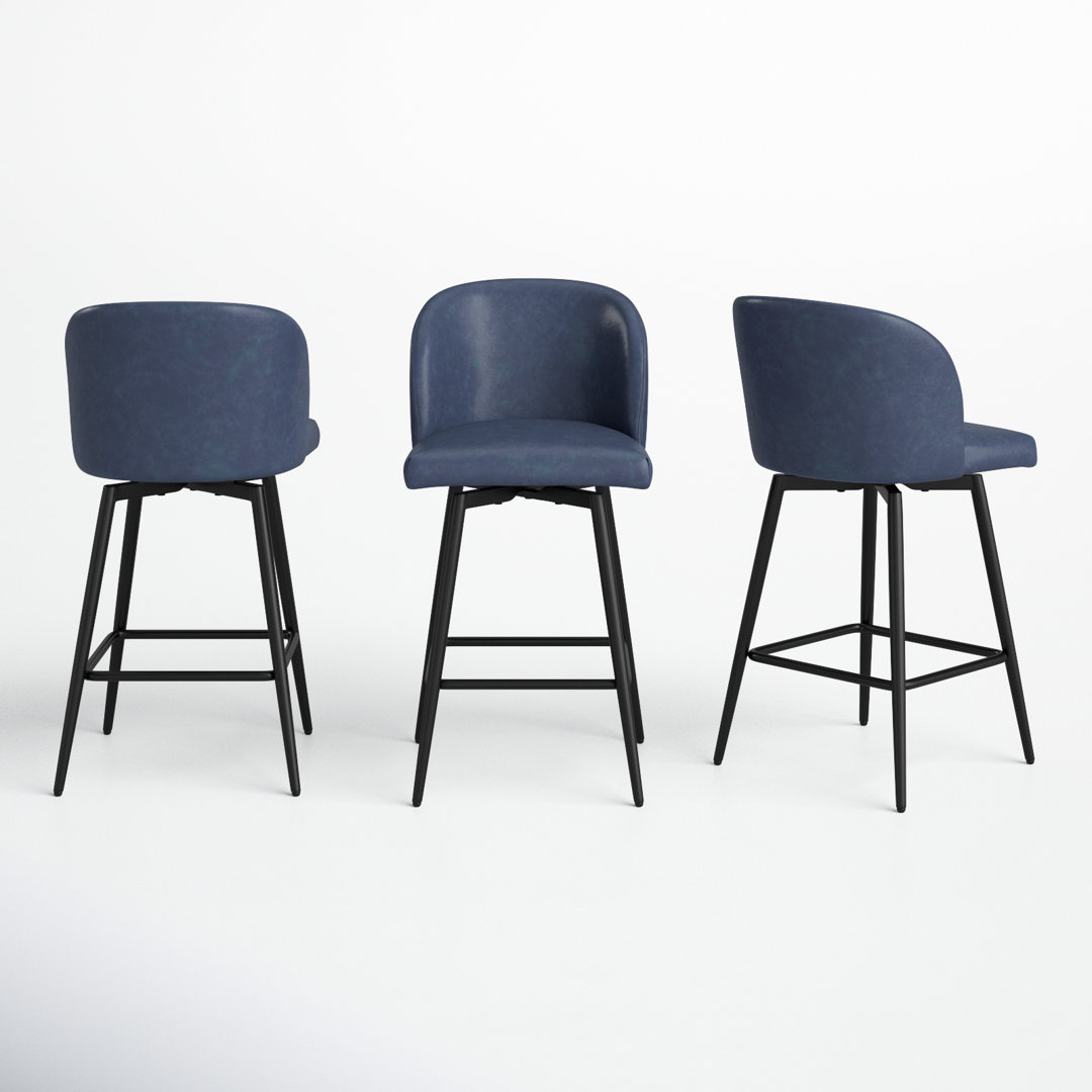 Benedit Swivel 27.1'' Counter Stool (Set of 3) Wade Logan® 