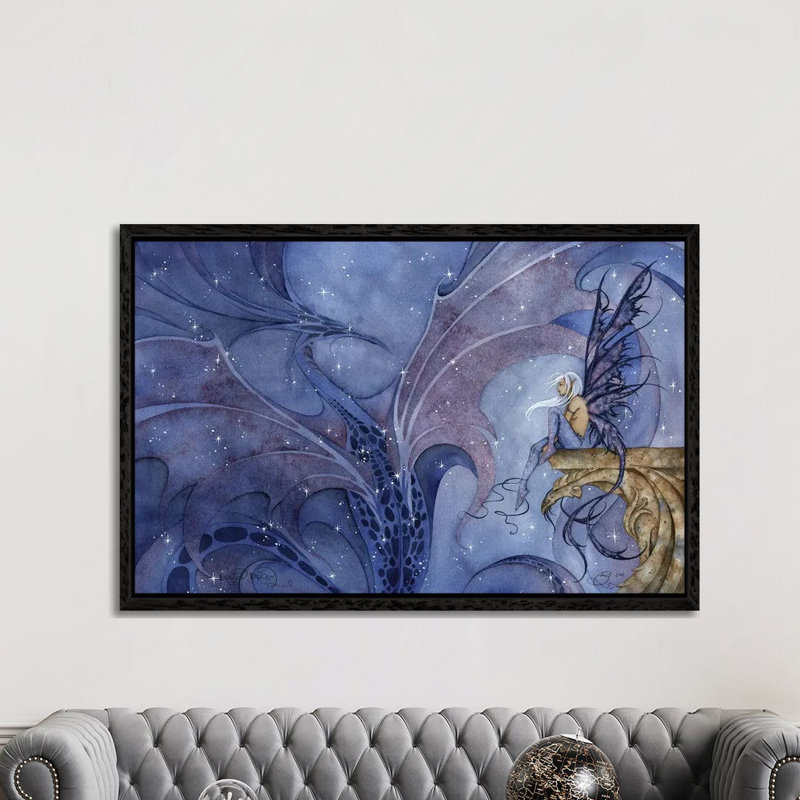 Dragon Dream by Amy Brown - Print on Canvas, Black Framed, 101.6cm H x 152.4cm W x 3.81cm D
