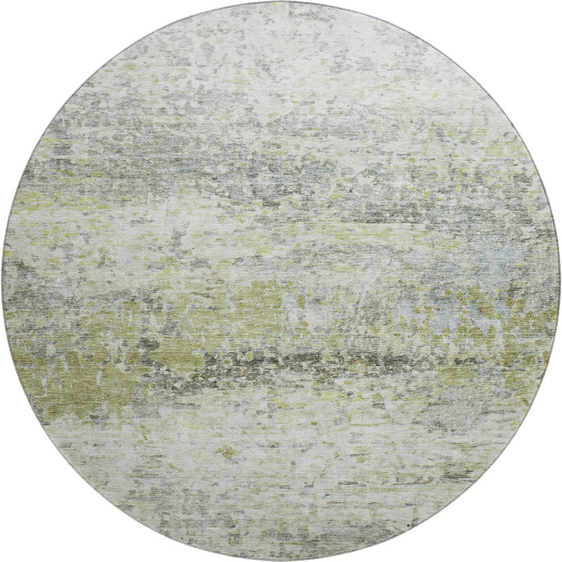 Premium Machine Washable Ducote AMF1129 Modern Rug, Round 8'