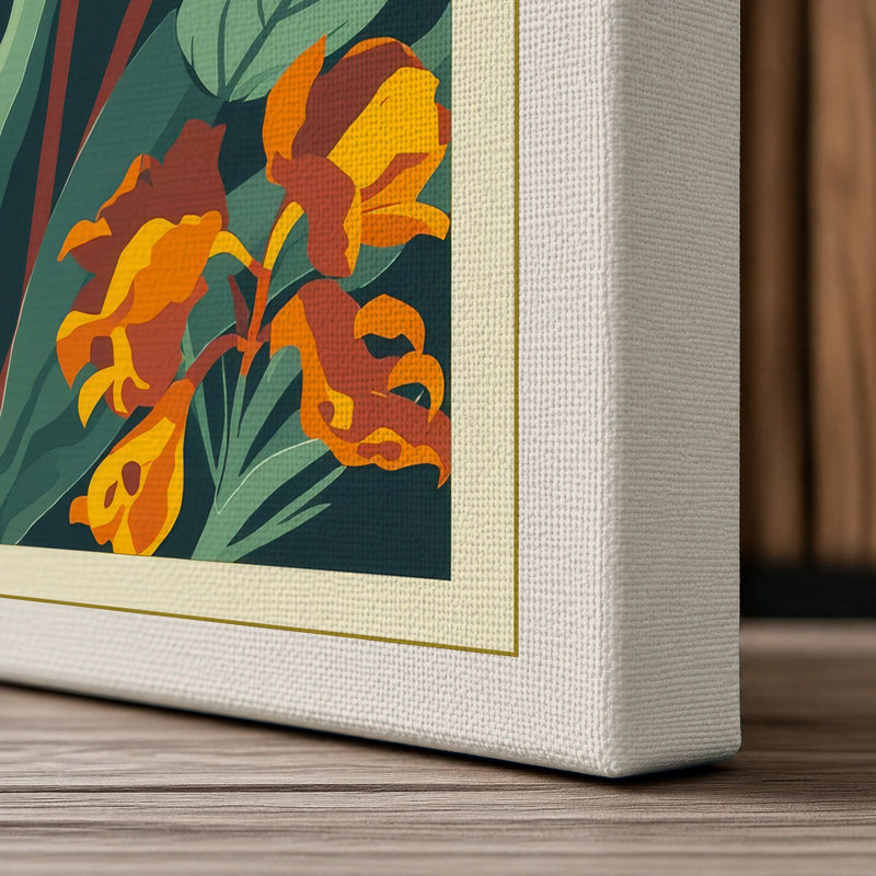 Nature's Library Art Deco - Wrapped Canvas, 30x20 - 76.2 x 50.8 cm, Cream Border