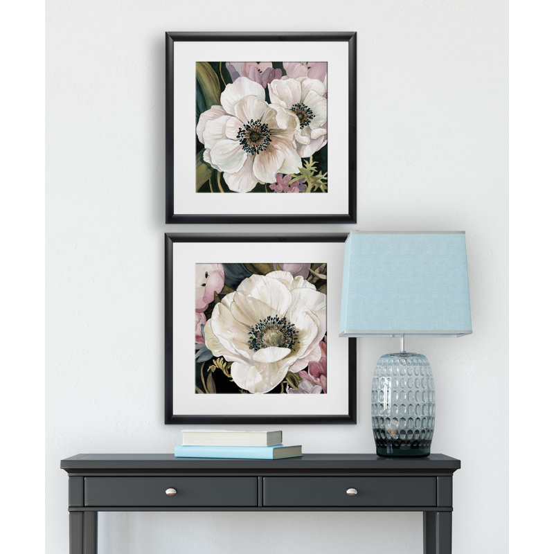 " Anemone Study " 2 - Pieces, Black Framed