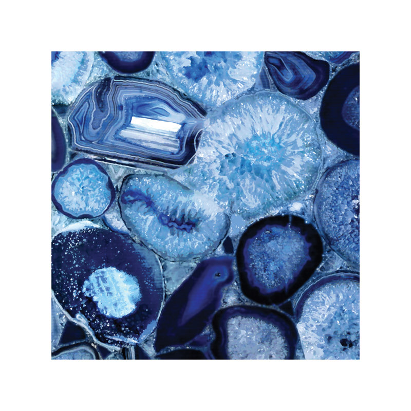 Agate In Blue II by Danielle Carson - Print on Canvas, 45.72 cm H x 45.72 cm W x 1.91 cm D, No Frame