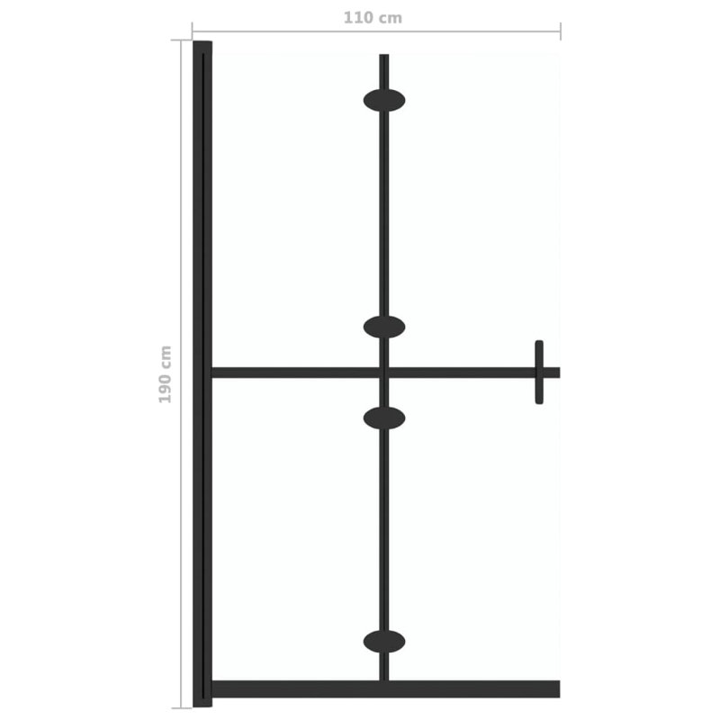Shower Enclosure, 43.3" x 74.8", Black Frame/Clear Glass