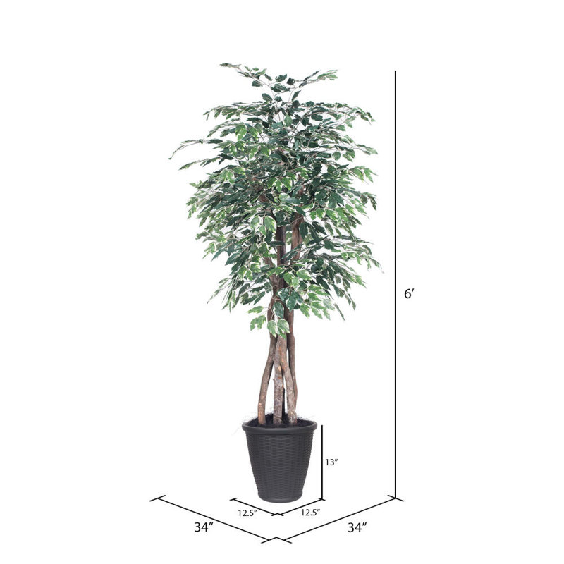 72'' Faux Tree in Pot, Gray