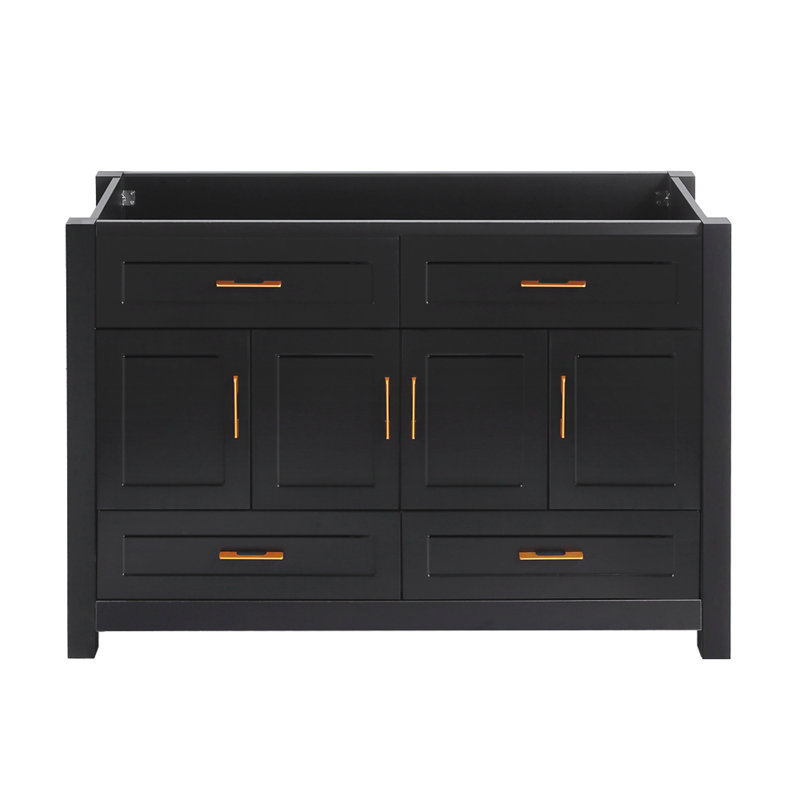 Meuble-lavabo moderne en MDF noir avec rangement spacieux pour un usage familial