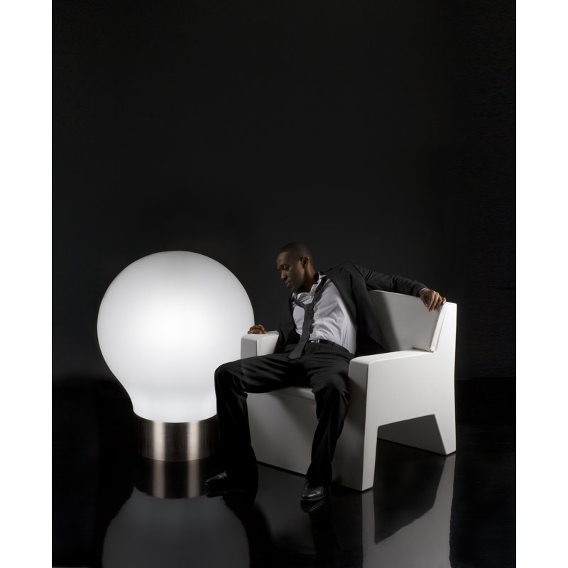 Jut The Second Matte Ice White Plug-In LED Outdoor Floor Lamp, Yes, Plug-In, 39.25" H x 29.5" W x 29.5" D
