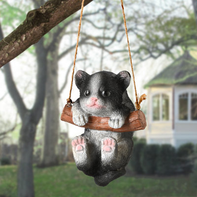 5" Swinging Black Kitten