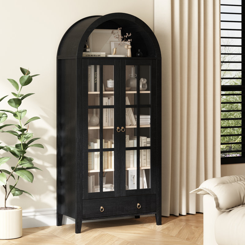 Vitrine arquée Kalaen, Noir