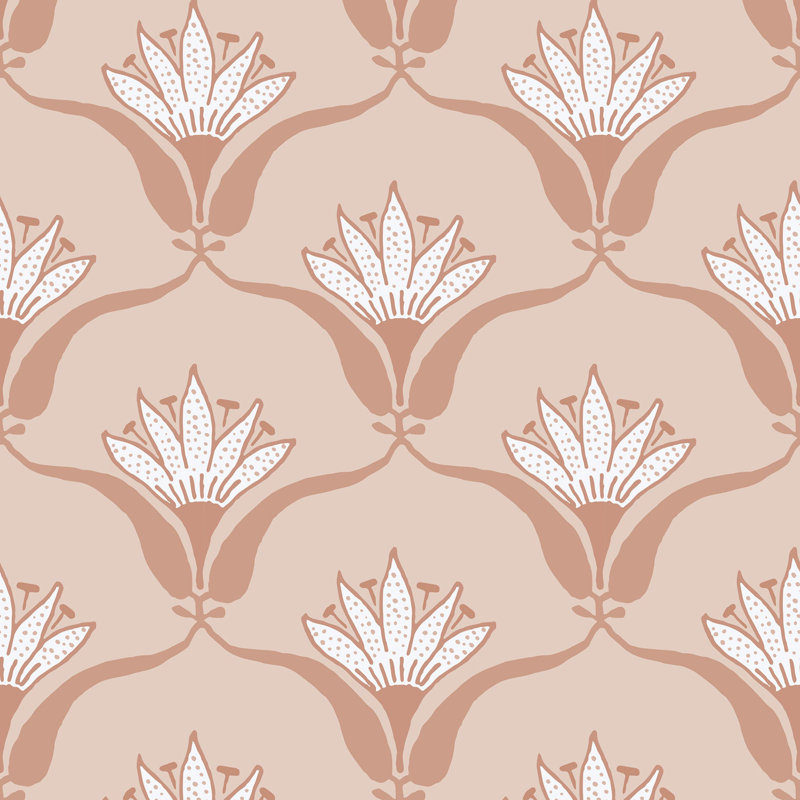 Papier peint giroflée - abricot par Julianne Taylor Style