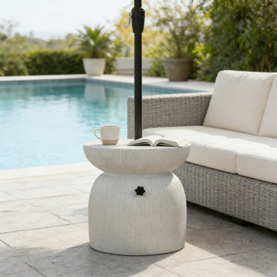 2-in-1 Patio Umbrella Base Side Table with 88 lb Sand-Fill Weight