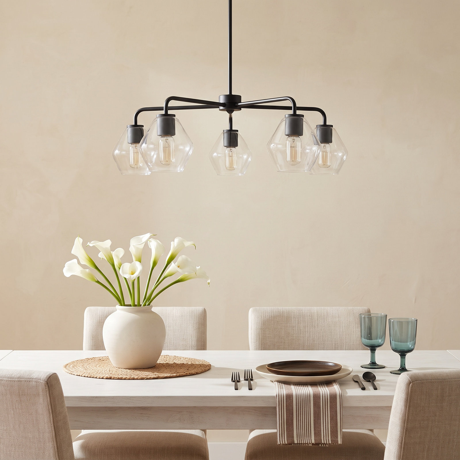Rooks 5-Light Chandelier, Black