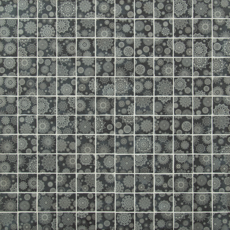 Midnight Mandala 12 in. x 12 in. Glossy Glass Mosaic Wall Tile