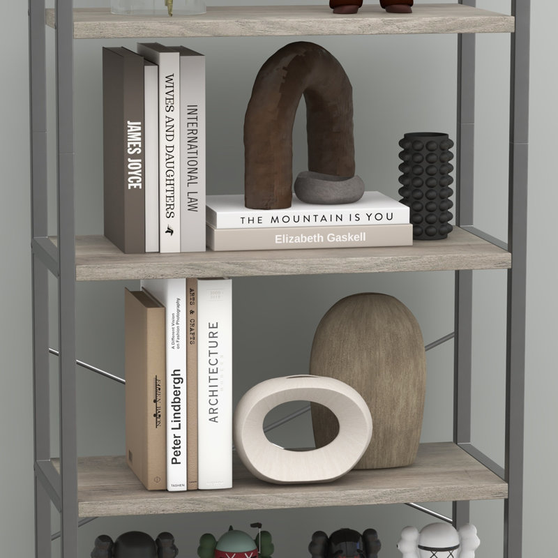 Bibliothèque à 5 niveaux, Noir / gris
