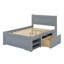 Lit double avec tiroir et deux tablettes, lit plateforme double en bois avec tête de lit-2142498734