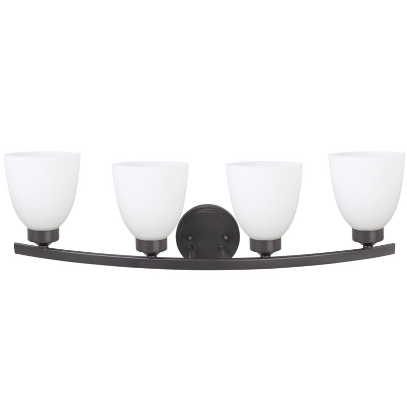 Éclairage pour salle de bain 4 lumières, Bronze huilé