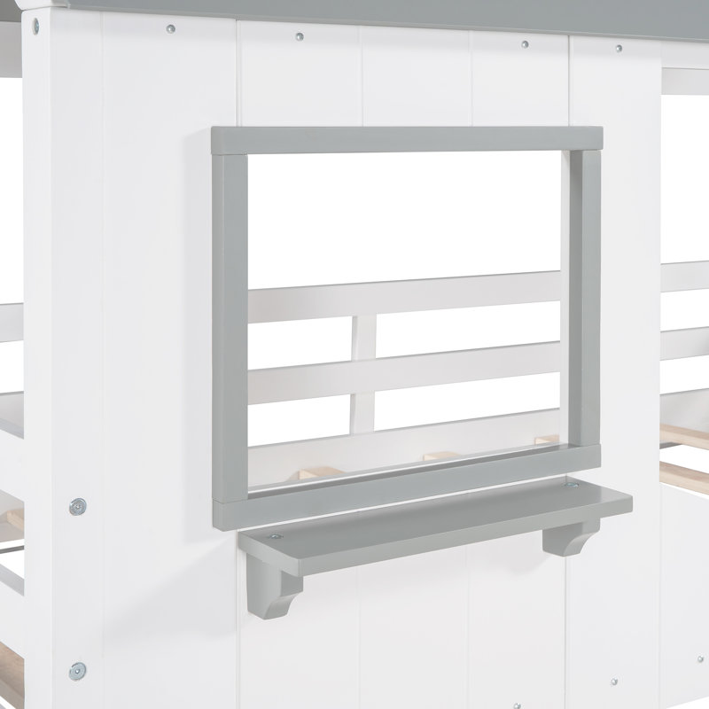 Prudenville Kids Twin Over Twin Bunk Bed, White