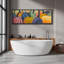 Toile encadrée de citrouilles à pois colorées - décor d'automne fantaisiste de style Pop Art-115165156-115165157