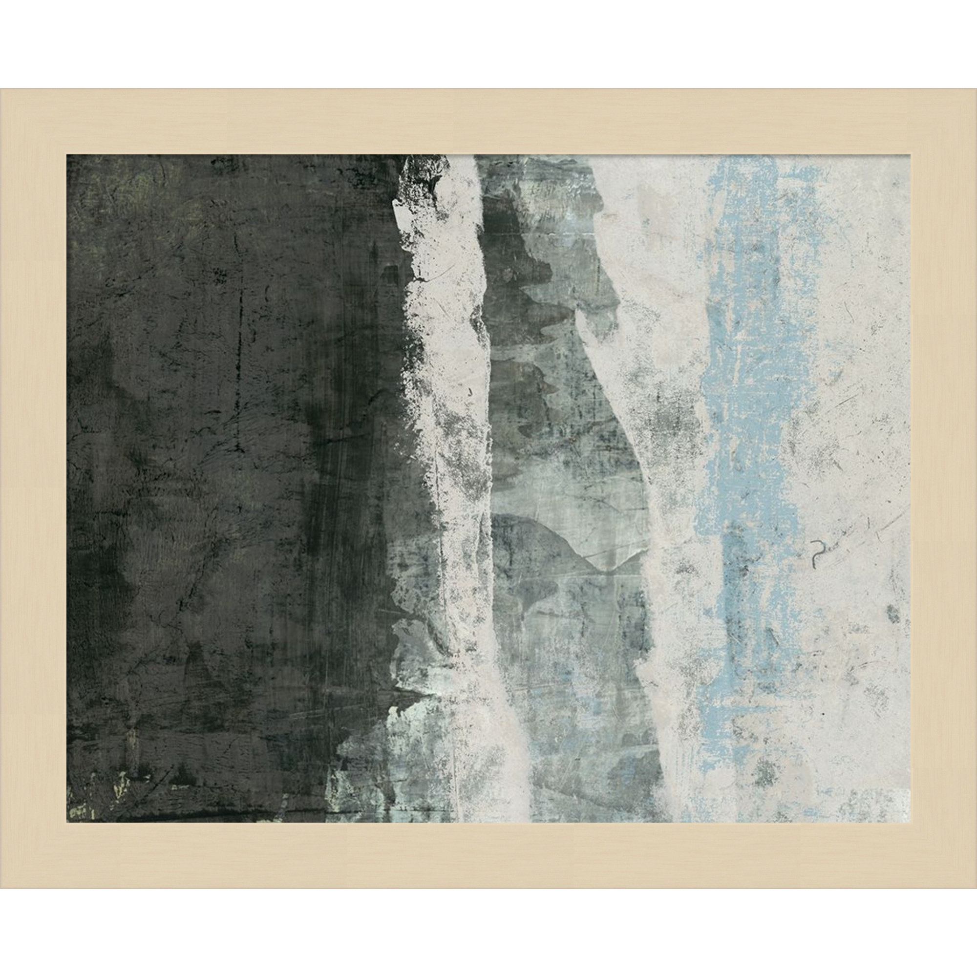 Black and Grey and Blue II by Fresno Wood Framed Wall Art Print, Brown, 11" H x 13" W