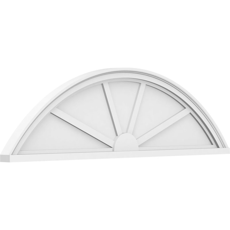 Segment Arch 4 Spoke Architectural Grade PVC Pediment, 12-7/8" H  x 24" W  x  2-3/4" D