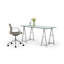 Miquisha Glass Top Metal Base Writing Desk