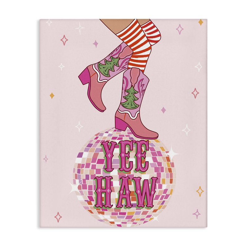Art mural sur toile Yeehaw Christmas Cowboy par Arrolynn Weiderhold, H 30 po x l 24 po