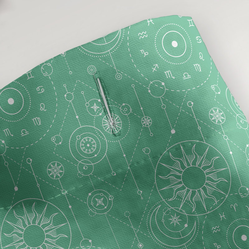 Rideau de douche simple astrologie, Vert