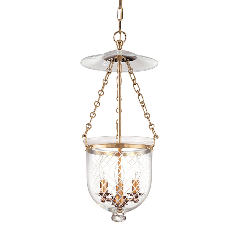 Hampton 3 - Light Pendant, Plain, Aged Brass