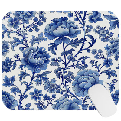 World and Countries Botanical Floral Chinoiserie Pattern VII Asian Cultures Asian Gaming Cute Office Laptop Desk Pad Gift Mat Square Rectangle Non-Slip Mousepad