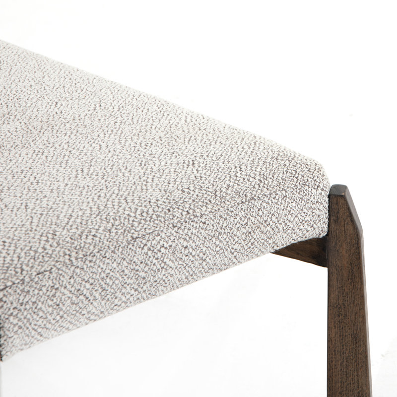 Roscoe Upholstered Bench, Brunswick Pebble, Vintage Sienna Beech