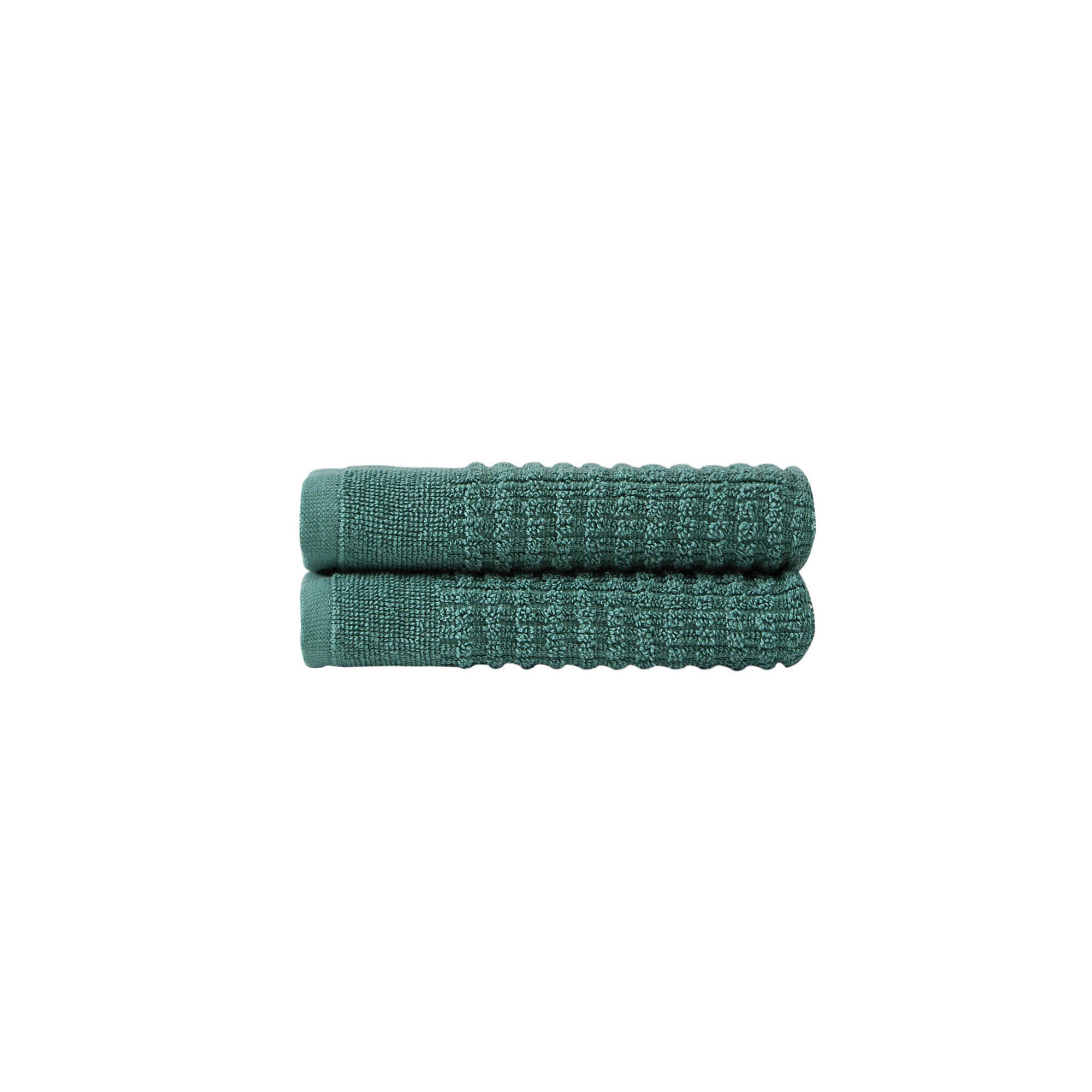 Earline 2 Piece Turkish Cotton Washcloth Towel Set, Green