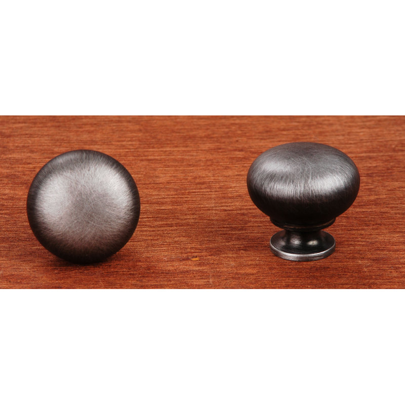 CK Series 1 1/4" Diameter Mushroom Knob, Distressed Nickel, 1.25" H x 1.25" W x 1.06" D
