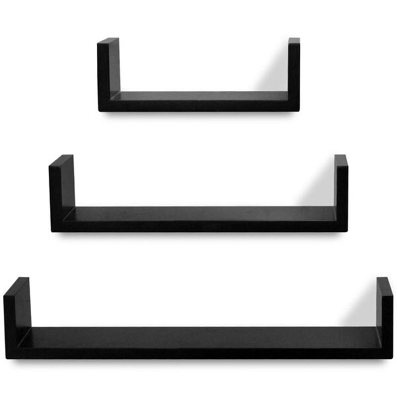 Jaquory 6 -Piece Floating Shelf, Black