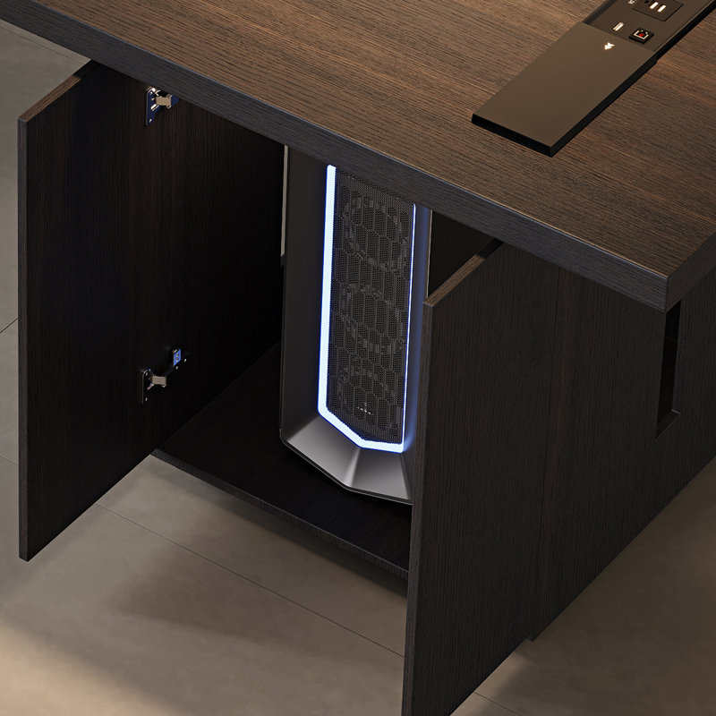 Bureau italien moderne, H 29,53 po x l 86,61 po x P 31,5 po
