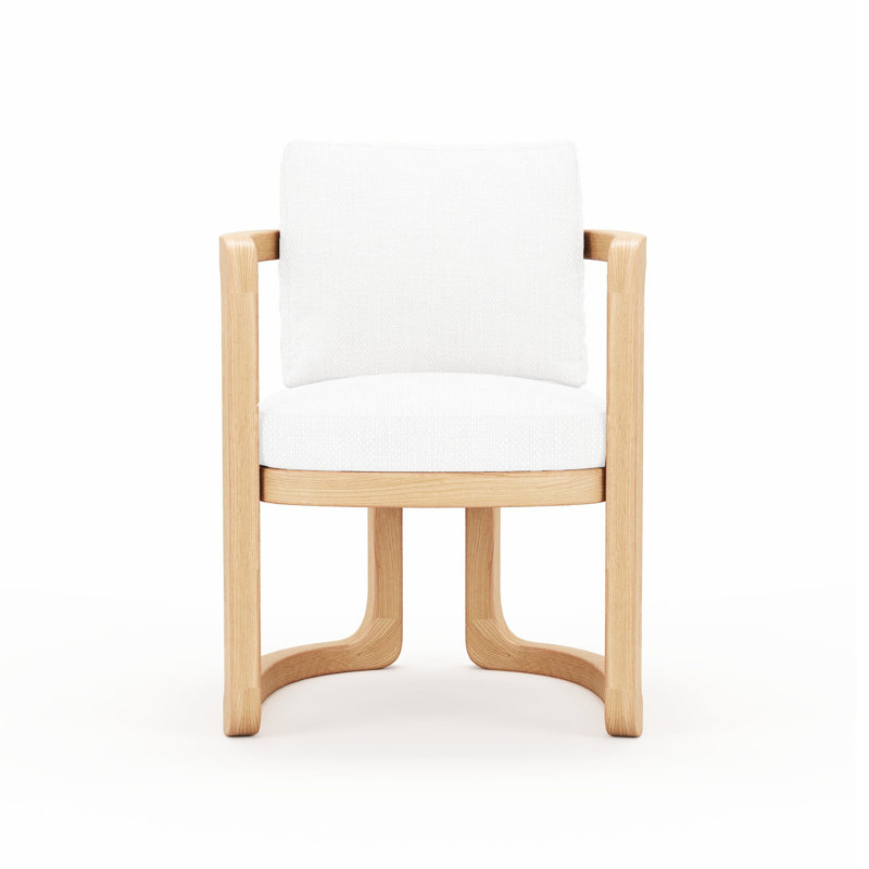 Muse Outdoor Teak Dining Armchair, White