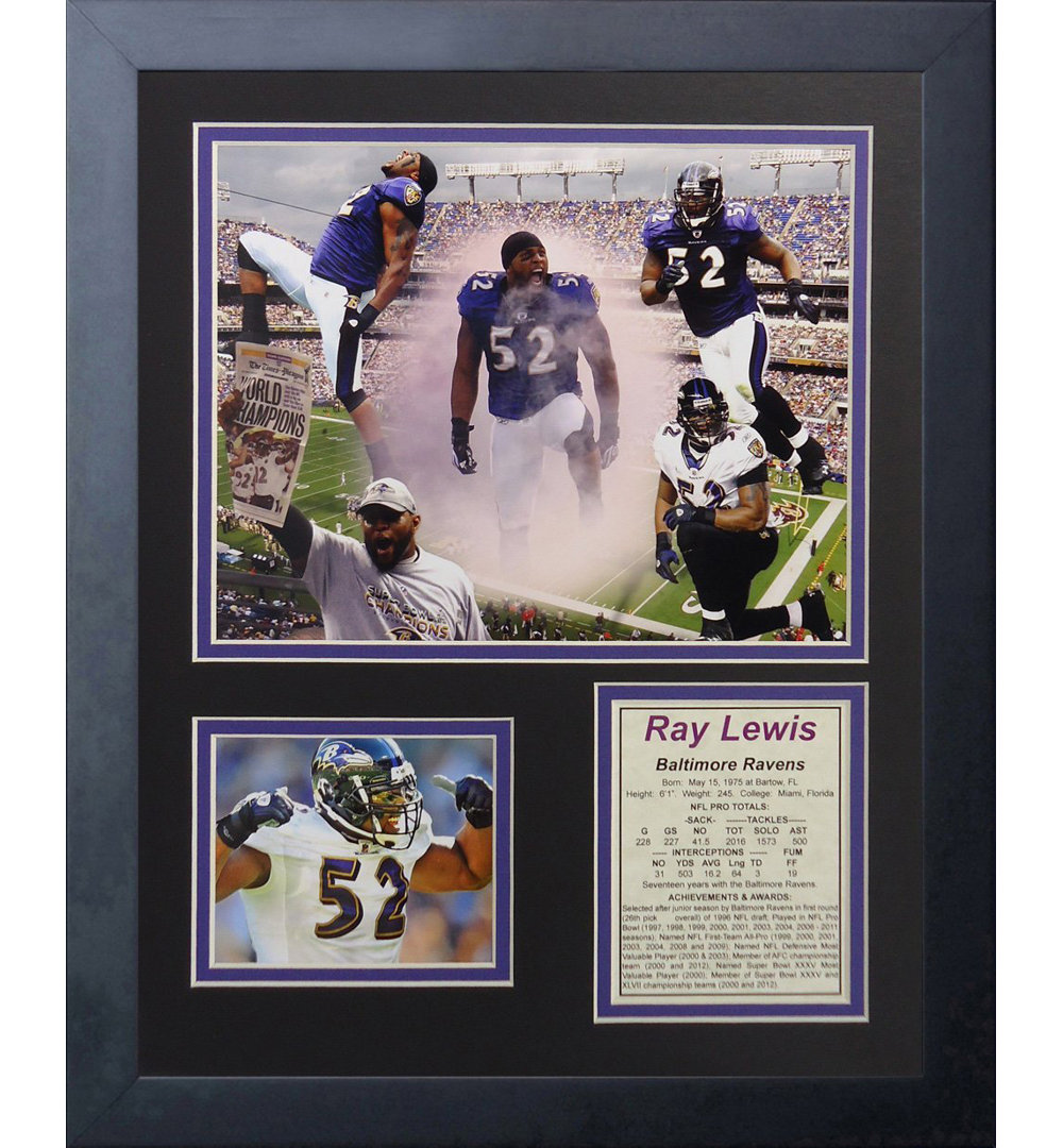 Baltimore Ravens Ray Lewis Collage Framed Memorabili Legends Never Die