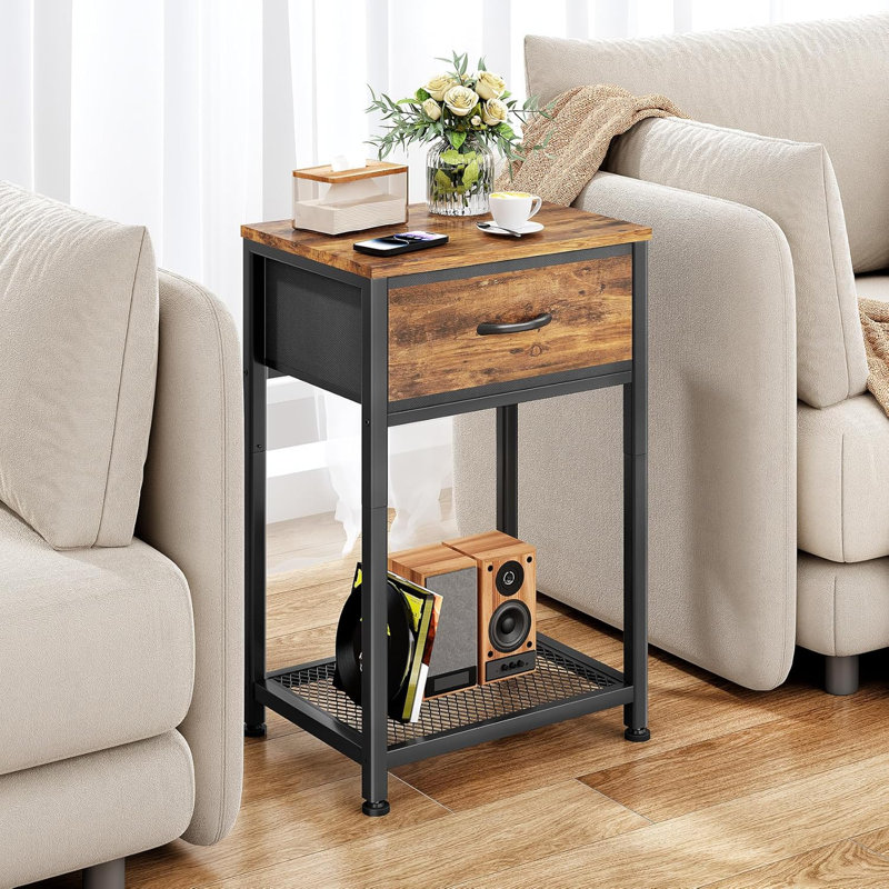 Brown Wooden Bed Cabinet