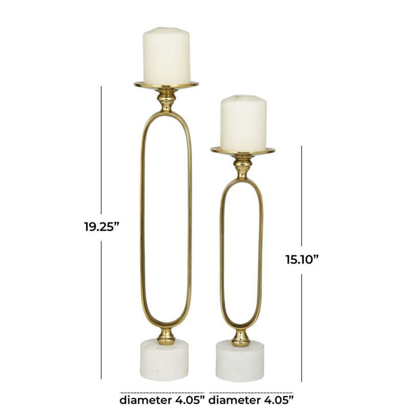 2 Piece Tabletop Candlestick Set, Gold