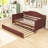 Elegant Twin Wood Daybed with Twin Trundle-550281384
